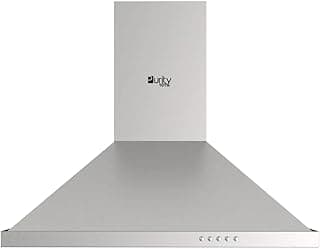 Purity101 Kitchen Cooker Hood - 650 m³/h Suction Power, Button Control, 3-Speed - ROMA X - Silver (60 CM)