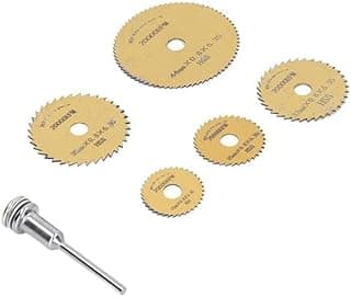 طقم أقراص تقطيع وشفرات منشار دائري صغيرة لأدوات الروتاري HSS (6 قطع)