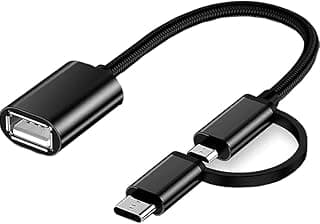 محول USB نوع C /Micro USB إلى USB، محول Micro USB/USB نوع C إلى USB 3.0، كابل محول او تي جي، متوافق مع وموبايلات أندرويد والمزيد متعدد الالوان