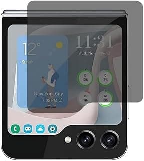 Bishiaka Privacy Soft TPU Screen Protector Compatible with Samsung Galaxy Z Flip 6 - Partial Coverage, Bubble-Free, Easy Installation, Dustproof, Scratch-Resistant, Fingerprint-Resistant