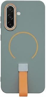 Magnetic TPU Soft Matte Back Cover Support For IPhone 16 With Silicone Strap, Soft Silicone Back Cover For iPhone 16, Shockproof Case (Gray)