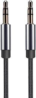 XS-513 3.5mm To 3.5mm braided fabric & Meta AUX Audio Cable 1m - Black