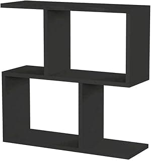 Side Table in Anthracite Black, L60 x W20 x H 60 cm End Table for Livingroom Furniture, Slim Console Table for Display, Modern Minimalist Accent Piece