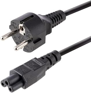 1.8M Euro Power Cord 3-Prong Male to Female AC Cable, Heavy Duty Black Power Extension Cord for Laptops, Chargers, Monitors, Printers & Electronic Devices