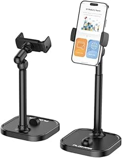 حامل هاتف وتابلت مكتبي DT-80 - حامل دوار قابل للتعديل 360 درجة للمشاهدة، البث المباشر، واستخدام المكتب