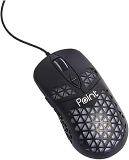 PT-216 Wired Gaming Mouse, RGB Lighting, Mesh Design, Black, Compatible with Windows and Mac