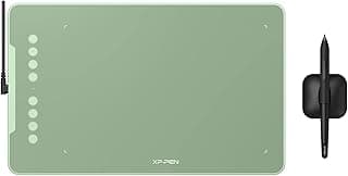 XP-PEN Deco 01 V2 Graphics Tablet 10x6.25 Inch Drawing Pen Tablet 8192 Levels Pressure Battery-Free Pen with Tilt Function Android Supported and 8 Shortcut Keys (Green)