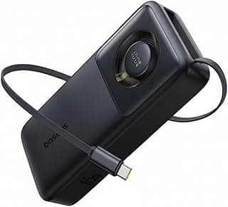 شاحن باور بانك اينيركور، شاحن محمول سريع الشحن 20000 مللي أمبير في الساعة، كابل USB-C مدمج قابل للسحب 67 وات، حزمة بطارية للاب توب، سلسلة آيفون 16/15، سامسونج، ماك بوك، درون، النزهة من باسيوس