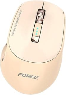 ماوس لاسلكي FV-985 قابل للشحن بوضعين بلوتوث / 2.4G، مسافة 10 متر - نقر صامت - 4 أزرار - مؤشر طاقة وزر تشغيل/إيقاف - 1600 DPI - خفيف الوزن - للمكتب (بيج)