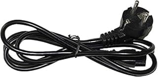 Generic 1.5m Euro Power Cord, 3-Prong Plug, Black, Male-to-Female, Compatible with Euro Devices, Laptops, Chargers