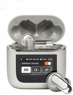 سماعات أذن General GEB820 TWS – بخاصية إلغاء الضوضاء ANC+ENC، شاشة لمس LED، بيس عميق، مقاومة للماء IPX5 – أبيض