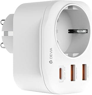 DEVIA MP-55-W مفتاح طاقة ذكي 2A+C PD 20W، EU، أبيض