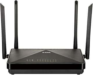 راوتر لاسلكي DSL-245GE مزدوج النطاق AC1200 يدعم VDSL2/ADSL2 من دي-لينك، أسود