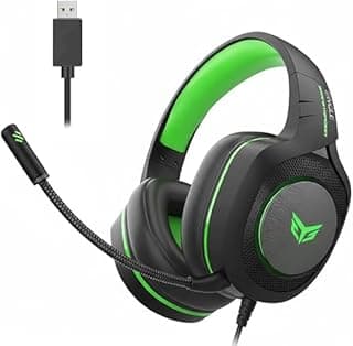 سماعة راس للالعاب G20 USB RGB من بينغل - صوت محيطي افتراضي 7.1 ومشغلات 40 ملم مع صوت جهوري عميق - غطاء اذن جيد التهوية - ميكروفون قابل للفصل لتقليل الضوضاء - للكمبيوتر وبلاي ستيشن 4 | اسود