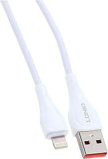 كابل موبايل لايتنينج الى USB-A للشحن السريع ونقل البيانات، 1 متر، قطعتين، ابيض، Ls611 من لدنيو