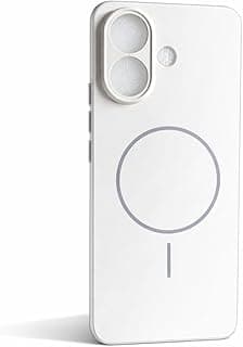 Slim Matte Silicone Case for VIVO V60 LITE Magnetic Ring Design (Not Support Wireless Charging), Shockproof Anti-Scratch Protective Cover with Camera Protection (White)