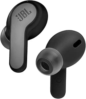 سماعات اذن Wave 200 لاسلكية بالكامل مع ميكروفون، 20 ساعة تشغيل، صوت JBL Deep Bass، تقنية Dual Connect، شحن سريع، تصميم مريح، دعم المساعد الصوتي للموبايل (اسود)
