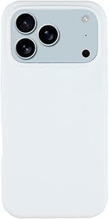 جراب سيليكون سائل أساسي لـ iPhone 17 Pro Max (6.9) غطاء ناعم حماية كاملة للجسم مضاد للصدمات بلمسة مطفية وبطانة مايكروفايبر ناعمة نحيف (أبيض)