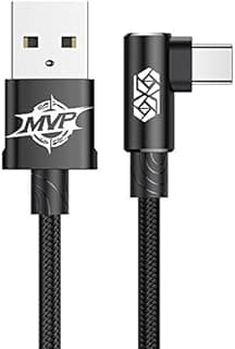 Baseus Cable USB MVP Elbow TypeC 1M/1Meter 2A Fast Charging for Samsung Galaxy / Huawei / Note Series Type C Mobiles - Black