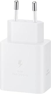 سامسونج شاحن USB نوع سي للشحن السريع EP-T4511X مع شحن سريع 45 واط، متوافق مع الاجهزة من الشركات المصنعة الاخرى، بما في ذلك كابل البيانات، ابيض
