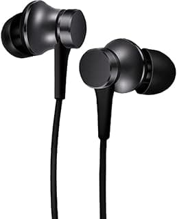 Mi In-Ear Earphones Basic with High-Fidelity Sound, Built-in Microphone, and Comfortable Silicone Ear Tips in Black for Enhanced Audio Quality and Clear Calls