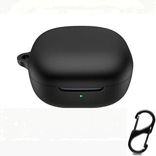 Silicone Case Compatible with Xiaomi Redmi Buds 6 Play Earbuds, Full-Body Protection Cover with Anti-Lost Keychain (Black)
