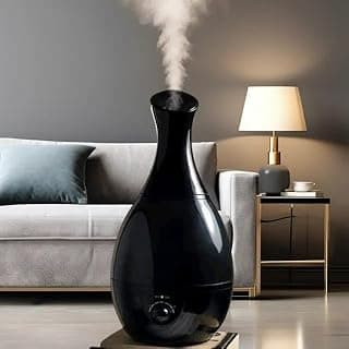 مرطب هواء برذاذ بارد بالموجات فوق الصوتية، سعة 3L، مرطب ومعطر ومنقي الهواء لغرفة النوم (اسود 3L) (2.6 لتر)