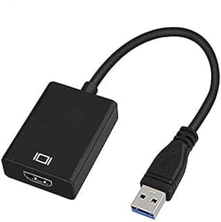 محول USB إلى HDMI، محول USB 3.0 إلى HDMI كابل تحويل فيديو وصوت 1080P HD (ذكر إلى أنثى)، محول عرض متعدد متوافق مع Windows 8.1/8/7/10