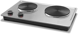 Double Electric Hob 1500+2000W – Strong Metal Surface – Dual Thermal Control – Safe, Portable, Cooking Suitable for Fast Cooking at Home or Office