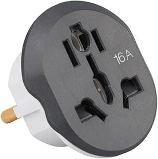 Power Lock Travel Plug adapter Converter –Black and white