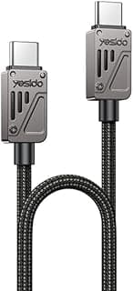 كابل CA196 من Type-C. V Volt إلى Type-C بطول 1.2 متر، شحن سريع 60 واط 3A، هيكل سبائك الزنك مقاوم، نقل بيانات 480Mbps عالي الكفاءة