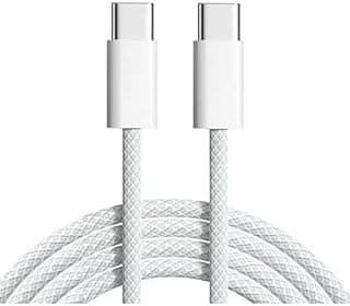 كابل USB C إلى USB C 60W منتج أصلي - كابل شحن سريع متوافق مع ابل iPhone 15/16/MacBook Pro/iPad Pro/سامسونج Galaxy S23/22/Z Fold/Z Flip/Go Gel Pixel 7/6A 1M