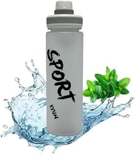 QSHOPMotivational Sports Water Bottle Leakproof Portable Drinking Bottle Modern Durable Gym Fitness Sports Bottle with Strap BPA Free (700ml) Premium Quality (White)