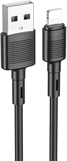Hoco X83 - Victory Charging And Data Transmittion Cable (2.4A - 1M), USB-A To Lightning Plug, Compatible With Apple iPhone iPad Airpods - Black