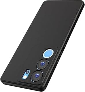 Vivo V29 5G Shockproof Silicone Back Case Cover with Fur Lined Interior and Full Camera Protection Shockproof Cover with Screen Protector (Black)