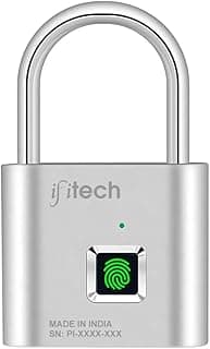 Fingerprint Lock – Smart Padlock with Keyless Biometric Access (USB Rechargeable) | Designed for Both Personal Spaces and Travel Needs (Small Size) - Silver