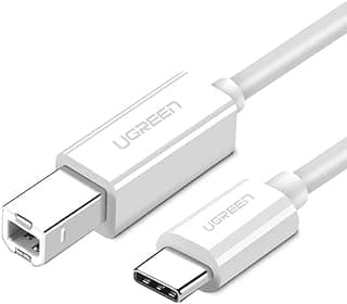 كابل نوع سي إلى USB-بي أبيض 1.5 متر من يوجرين 40417، (طابعة، كاميرا)