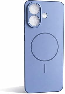 Slim Matte Silicone Case for VIVO V60 LITE Magnetic Ring Design (Not Support Wireless Charging), Shockproof Anti-Scratch Protective Cover with Camera Protection (Blue)