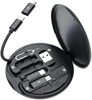 محول كابل شحن USB لكابل USB نوع سي وUSB نوع ايه وUSB نوع سي ذكر وMicro USB/ ولايتنينج مزود بأداة استخراج شريحة اتصال ومنفذ لشريحة اتصال وحامل موبايل
