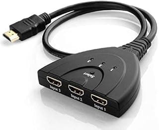 موزع HDMI سويتش 3 منافذ يدعم Full HD 3D 1080p لأجهزة PS3/PS4 مع كابل توصيل