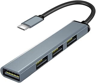 موزع USB C محمول عالي السرعة 4 في 1، محول Type C إلى USB مع منفذ USB 3.0 و3 منافذ USB 2.0 لأجهزة ماك بوك برو، ميني/اير، XPS، سامسونج جالكسي نوت 10، S9، S10، S20، S21 الترا والمزيد