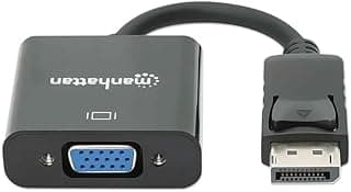 Manhattan 394772 Converter DisplayPort to VGA Cable DisplayPort Male to VGA HD15 Female Adapter 15 cm -6 in Active - Black