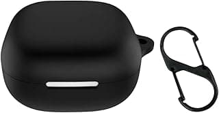 جراب Fekra متوافق مع Anker Soundcore R60i NC/Soundcore P31i، جراب حماية سيليكون ناعم مضاد للصدمات لسماعات الأذن اللاسلكية مع ميدالية، إضاءة LED أمامية مرئية R60i NC (أسود)