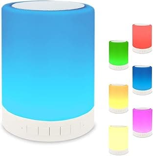 night light bluetooth speaker for teenage girls/boys, touch control bedside lamp portable table lamp color led speaker light