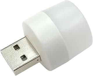 مصباح مكتب للقراءة LED يعمل بـ USB، إضاءة ليلية صغيرة للابتوب، مستدير، أبيض، موفر للطاقة
