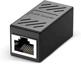 موصل شبكة RJ45 أنثى إلى أنثى، محول تمديد إيثرنت، سرعة نقل 10 جيجابت، متوافق مع Cat7 Cat6 Cat5e، لون أسود
