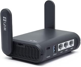 راوتر GL-AXT1800 جيجابت لاسلكي محمول ثنائي النطاق واي فاي 6 للمنزل والسفر من جي ال اي نت،سرعة لاسلكية تصل إلى 1.8 Gbps، 3 منافذ شبكة محلية جيجابتVPN/WPA3/IPV6، OFDMA/تقنية MU-MIMO،فتحة بطاقة TF 512GB