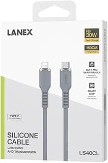 كابل Lanix LS40CL بطول 1.5 متر من USB-C إلى Lightning للشحن السريع 30W PD لهواتف ايفون 14 و13 و12 و11 وiPad 9