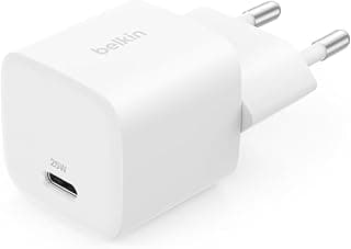 بلكن شاحن حائط USB نوع سي 25 واط: شحن سريع للهواتف والتابلت مع بي بي اس ابيض