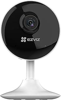 EZVIZ كاميرا سي بي 1 لاسلكية داخلية ببطارية تخزين 512GB بدون اشتراك ، متوافقة مع اليكسا جوجل مراقبة 1080P كشف الحركة والبشر رؤية ليلية صوت ثنائي الاتجاه أبيض